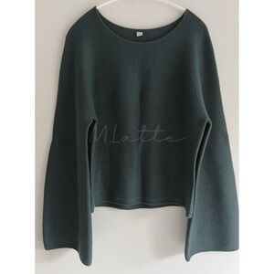 UNIQLO｜Uniqlo U Wide Long Sleeve 3D Knit Merino Wool Sweater in Green Sz M